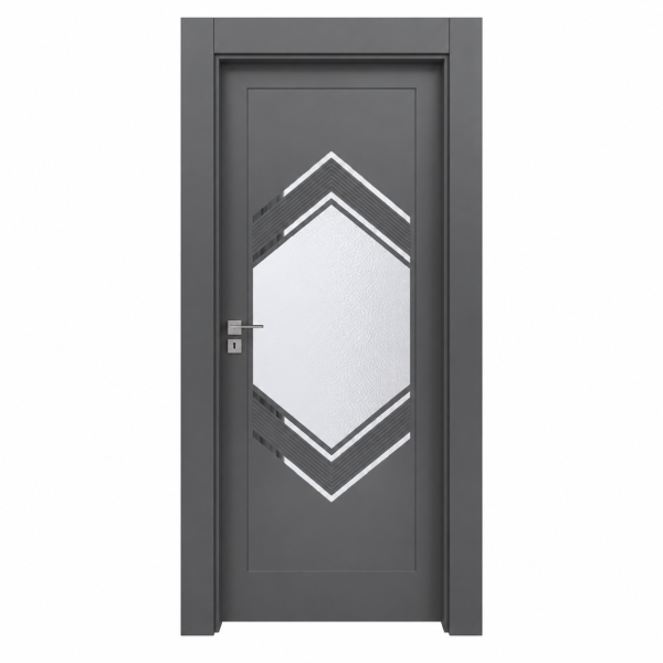 BY-6006V Porte intérieure Laqué Vitrée